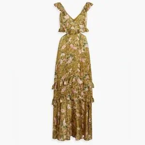 AMUR | Dresses | Amur Yellow Asymmetrical Ruffled Maxi Dress | Poshmark